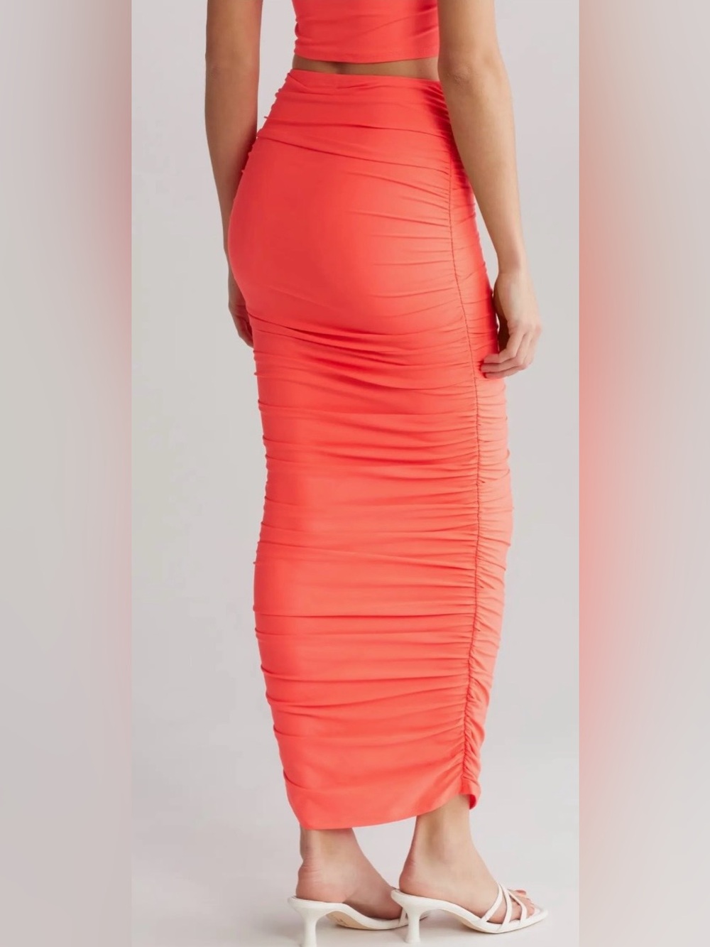 Good American Ruched Maxi Skirt